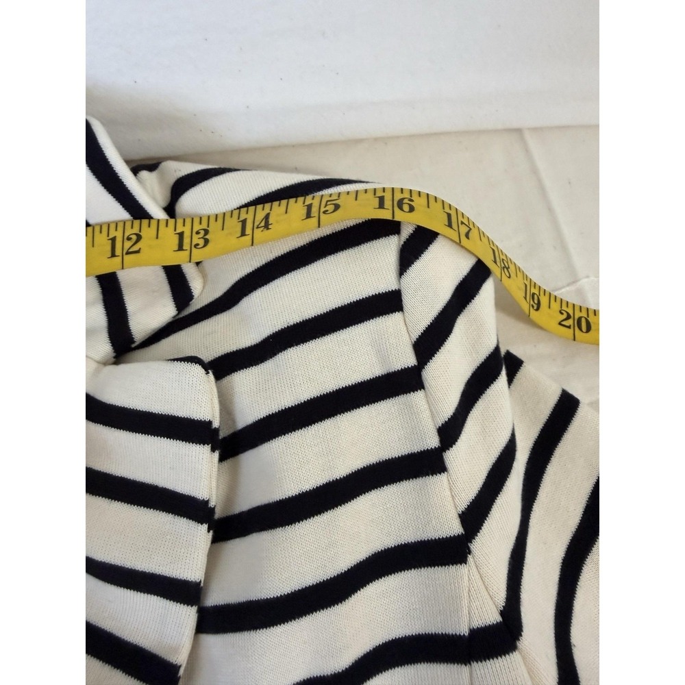 English Factory Womens Blazer Jacket Medium Cream Black Striped Double Breasted - Picture 7 of 9